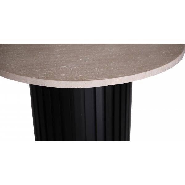 PiPi pyre ruokapyt 105 cm - Mustaksi petsattu puu / travertiinikivi