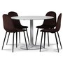 Seat ruokailuryhm, pyre ruokapyt + 4kpl Carisma-samettituolia - Valkoinen / viininpunainen