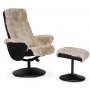 Times-nojatuoli rahialla (Recliner) - beige lampaannahka