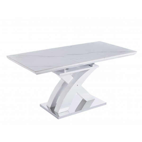 Ingrid-ruokapöytä, jatkettava 120-160 cm - Valkoinen marmori Ingrid-ruokapöytä, jatkettava 120-160 cm - Valkoinen marmori