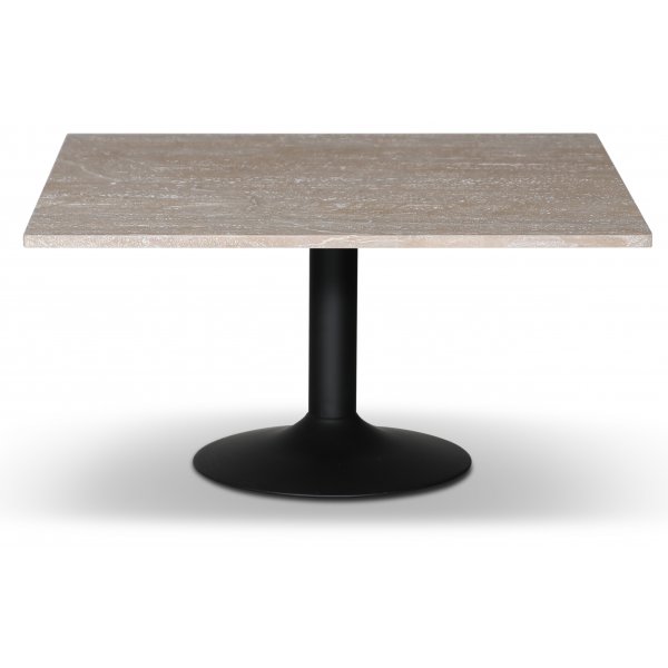 Paus-sohvapyt - Musta trumpettijalka / Light Travertine 90x90 cm