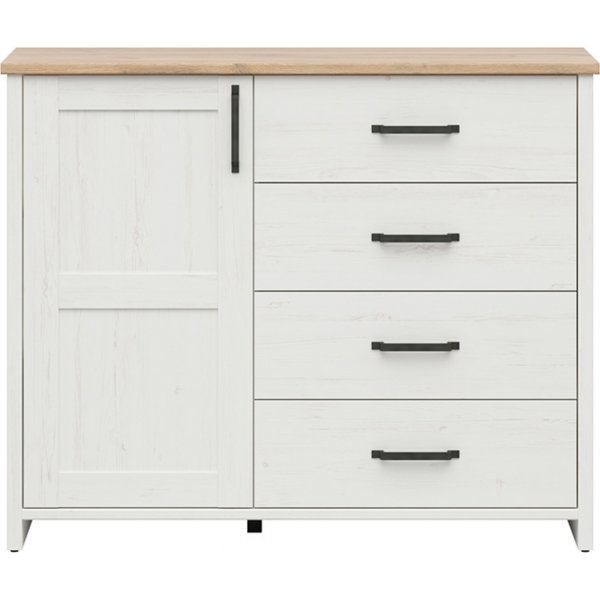 Loksa lipasto 120 cm - Valkoinen mänty/tammi Loksa lipasto 120 cm - Valkoinen mänty/tammi