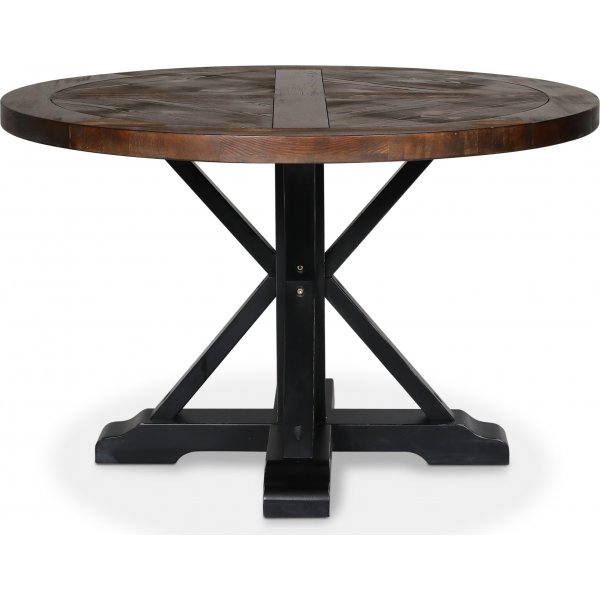 Pyöreä ruokapöytä Ø120 cm - Ruskea / Musta Pyöreä ruokapöytä Ø120 cm - Ruskea / Musta