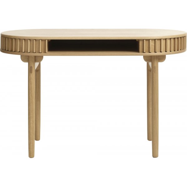 Öljyttyä tammea oleva kuplapöytä säilytystilalla Öljyttyä tammea oleva kuplapöytä säilytystilalla