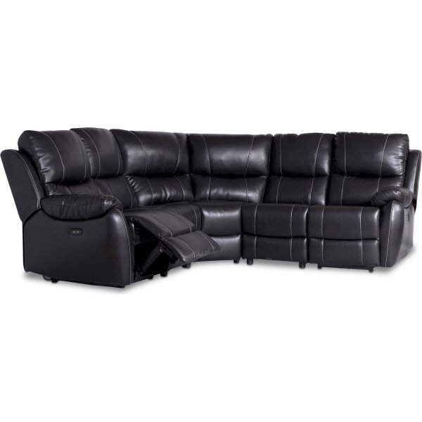 Enjoy Chicago recliner - kulmasohva - neljn istuttava (shk), mustaa keinonahkaa