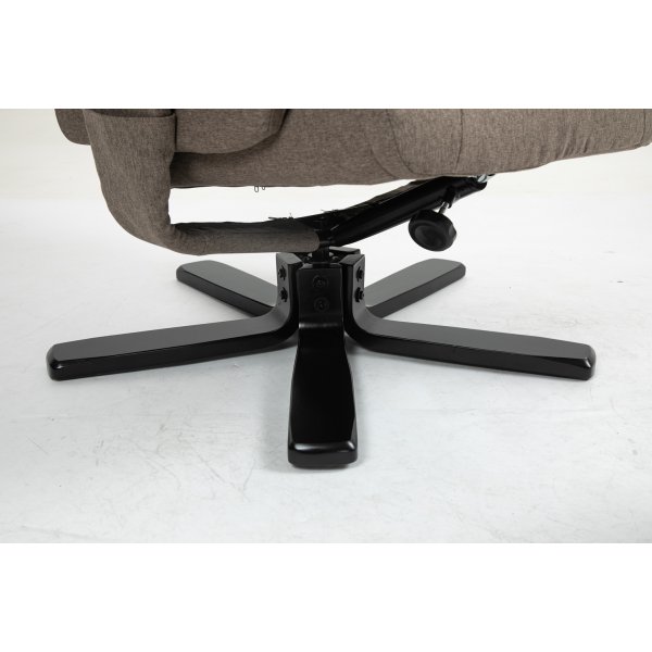 Oslon lepotuoli jakkaralla tummaa beigeä kangasta Oslon lepotuoli jakkaralla tummaa beigeä kangasta