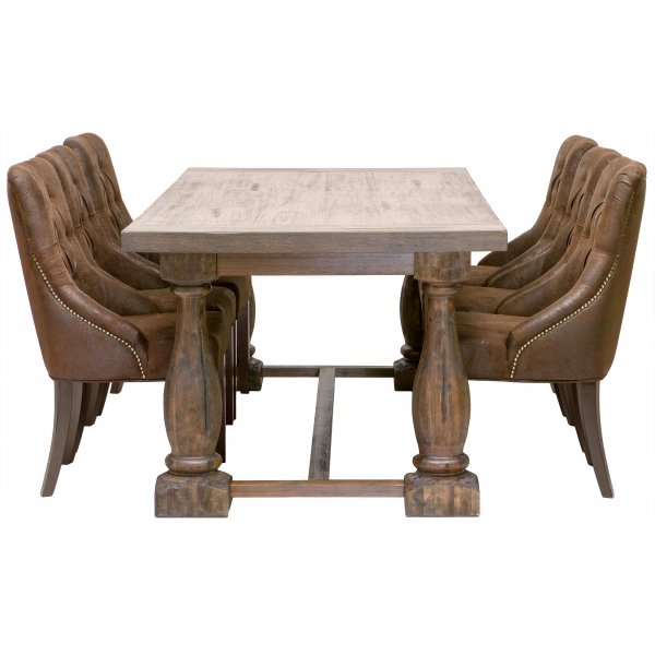 Ruokailuryhm�: Lamier-ruokap�yt� + 6kpl Tuva Europa -tuolia - Mokka