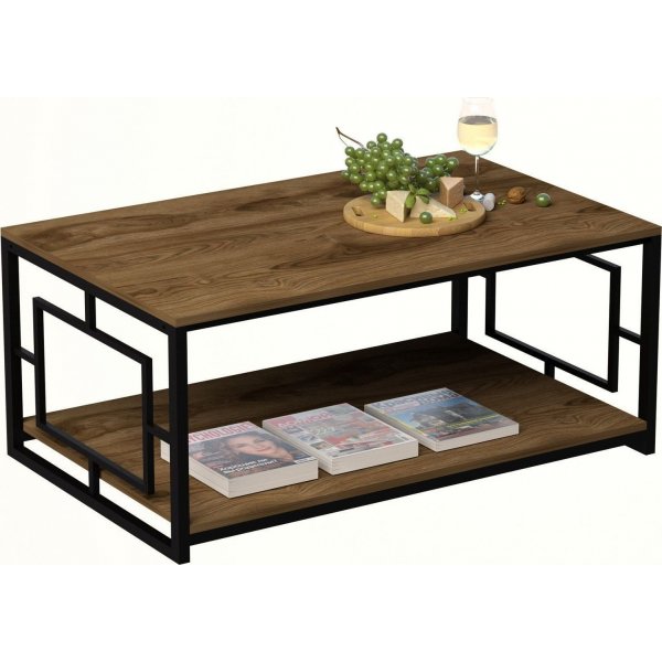 Kelvin sohvap�yt� 120 x 60 cm - P�hkin�/musta