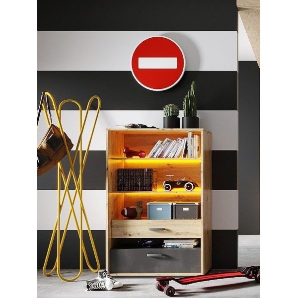 Qubic kirjahylly - Artisan tammi/harmaa/musta Qubic kirjahylly - Artisan tammi/harmaa/musta