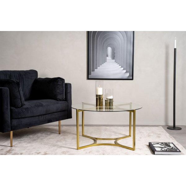 Alsjöholm sohvapöytä Ø75 cm - Lasi/messinki Alsjöholm sohvapöytä Ø75 cm - Lasi/messinki