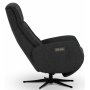 Ylellinen Comfort-recliner, nojatuoli (2 shkmoottoria), sisnrakennettu jalkatuki - Tummanharmaa kangas