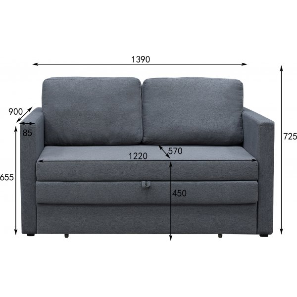 Mind 2-istuttava vuodesohva + Huonekalujen tekstiilien puhdistus