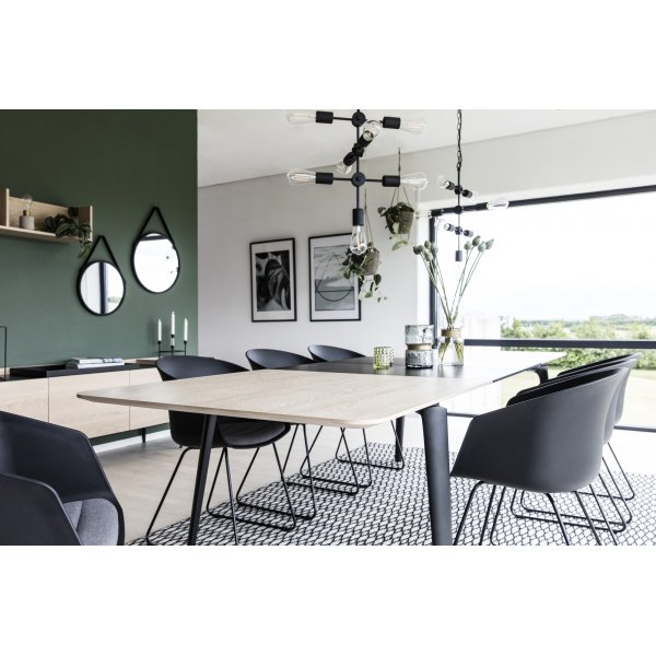 Connect ruokap�yt� 200 cm - Valkoinen pigmentoitu tammi