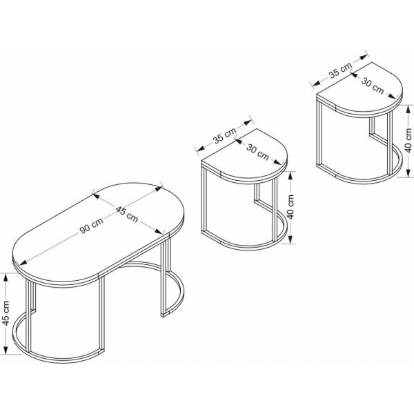 Dena-pöytä 35/90 x 30/45 cm - Tammi/antrasiitti Dena-pöytä 35/90 x 30/45 cm - Tammi/antrasiitti