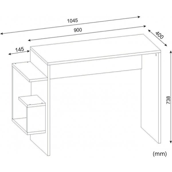Alaska kirjoitusp�yt� 104,5x40 cm - Valkoinen