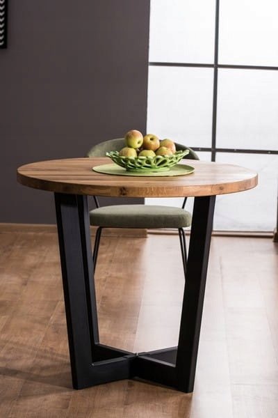 Cono ruokapöytä Ø90 cm - Tammi/musta Cono ruokapöytä Ø90 cm - Tammi/musta