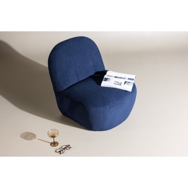 Mahla lepotuoli - Tummansininen vakosametti