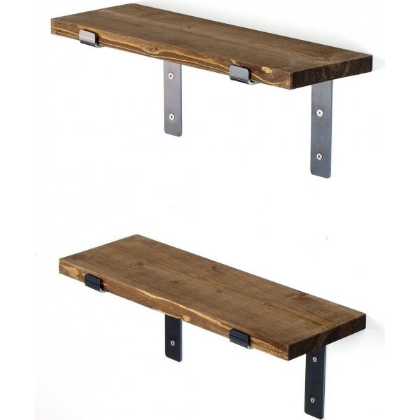 Lamba seinähylly 5 - Musta/pähkinä Lamba seinähylly 5 - Musta/pähkinä