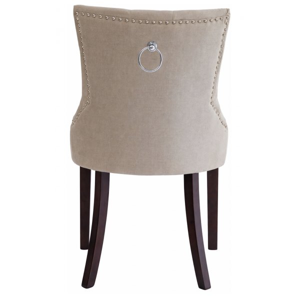 Tuva New Port -tuoli kahvalla - Beige pellava + Huonekalujen puhdistus