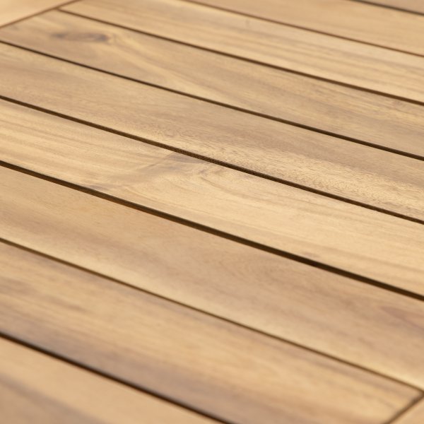 Inez ulkosohvasetti sohvap�yd�ll� - Harmaa keinorottinki ja akaasia | Kulmasohva