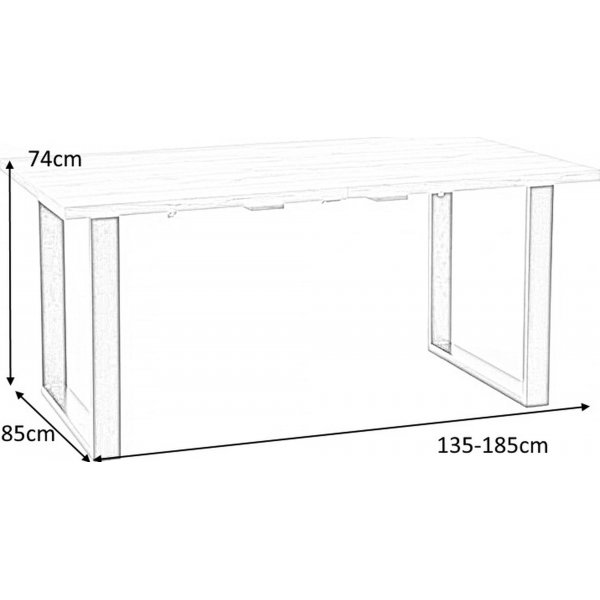 Kasady ruokapöytä 135-185 cm - Wotan tammi/musta Kasady ruokapöytä 135-185 cm - Wotan tammi/musta