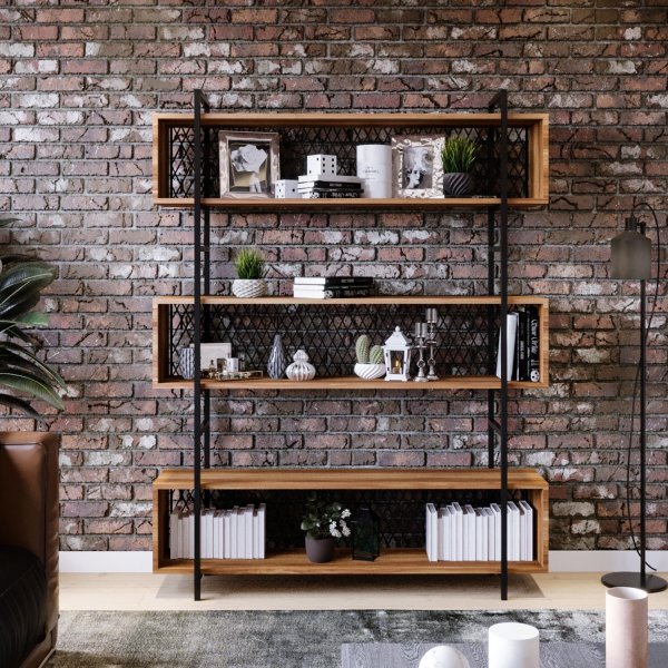 Araf kirjahylly 140 cm - pähkinä Araf kirjahylly 140 cm - pähkinä