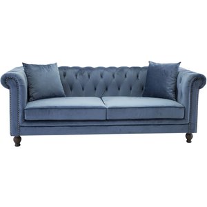 Kolmen istuttava sohva Churchill Chesterfield - Sininen sametti Kolmen istuttava sohva Churchill Chesterfield - Sininen sametti