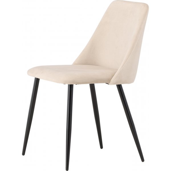 Yruokailutuoli - beige sametti/musta
