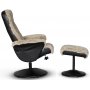 Times-nojatuoli rahialla (Recliner) - beige lampaannahka