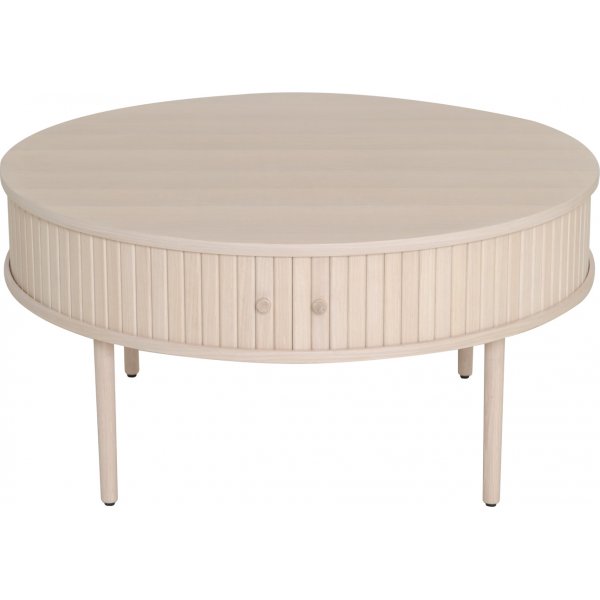 Slide sohvapöytä Ø90 cm - Valkoinen pigmentoitu tammi Slide sohvapöytä Ø90 cm - Valkoinen pigmentoitu tammi