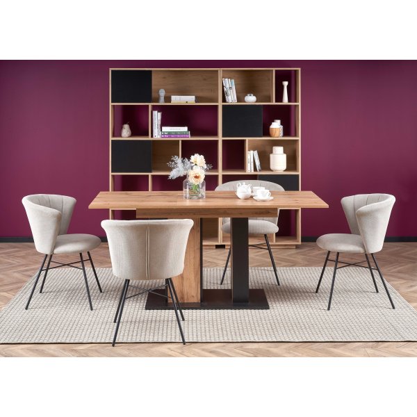 Weber ruokapöytä 125-170 cm - Wotan tammi/musta Weber ruokapöytä 125-170 cm - Wotan tammi/musta