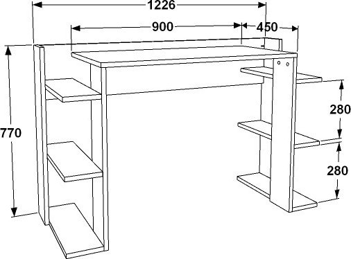 Platanus työpöytä Valkoinen - 122,7 x 45 cm Platanus työpöytä Valkoinen - 122,7 x 45 cm