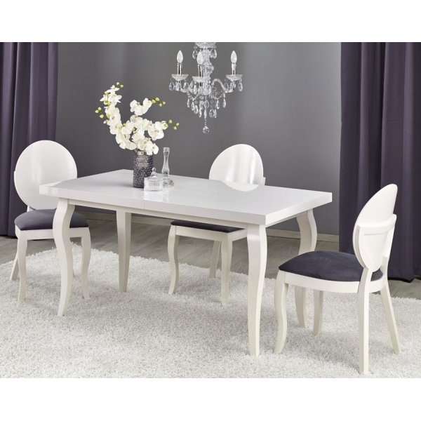 Jatkettava Lorens-ruokapöytä 160-240 cm - Kiiltävä valkoinen Jatkettava Lorens-ruokapöytä 160-240 cm - Kiiltävä valkoinen