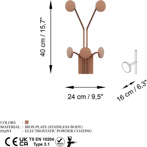 Kirahvi vaateripustin - Kupari