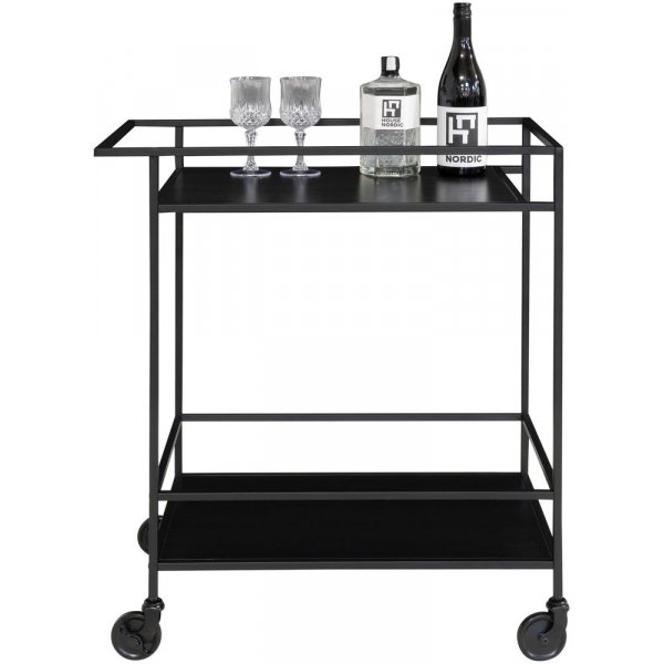 Valkoinen Tarjoiluvaunu 68 x 40 cm - Musta Valkoinen Tarjoiluvaunu 68 x 40 cm - Musta