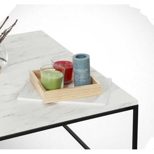 Poly-sohvap�yt� 75 x 75 cm - Valkoinen/musta