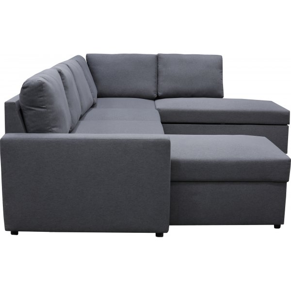Dream vuodesohva säilytystilalla (U-sohva) vasemmanpuoleinen - Tummanharmaa (kangas) + Huonekalujen tekstiilien puhdistus Dream vuodesohva säilytystilalla (U-sohva) vasemmanpuoleinen - Tummanharmaa (kangas) + Huonekalujen tekstiilien puhdistus