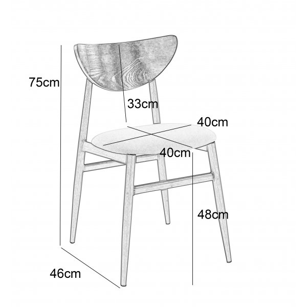 Ludvig-tuoli beigellä kankaalla ja pähkinäpuulla Ludvig-tuoli beigellä kankaalla ja pähkinäpuulla