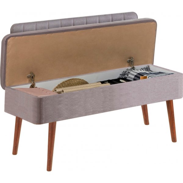 Vina penkki selkänojalla - pähkinä/harmaa Vina penkki selkänojalla - pähkinä/harmaa