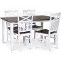 Skagen elintarvikeryhm; klassinen ruokapyt 140x90 cm - Valkoinen/ruskea ljytty tammi, jossa 4 Skagen-tuolia (Risti takana) r