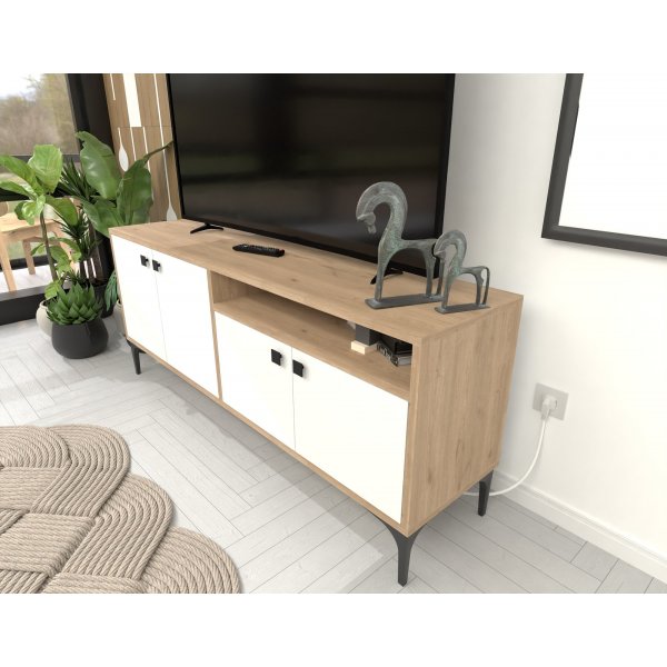 Artemis TV-taso - Valkoinen/tammi Artemis TV-taso - Valkoinen/tammi