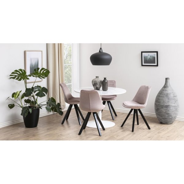 Carlisle-ruokapöytä 110 cm - Marmori/valkoinen Carlisle-ruokapöytä 110 cm - Marmori/valkoinen