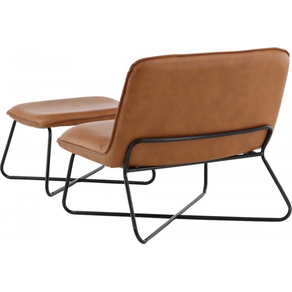 Laxa nojatuoli rahialla - Ruskea/musta + Huonekalujen tekstiilien puhdistus