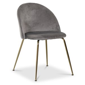 Art velvet -tuoli - Vaaleanharmaa / Messinki