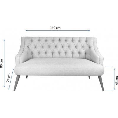 Lamont 2-istuttava sohva - harmaa