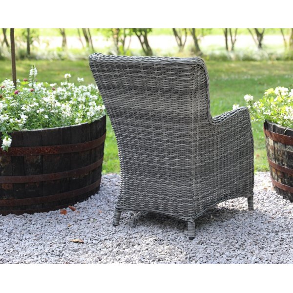 Parvekeryhm 2 tuolilla ja pydll 48 x 48 cm harmaa/rottinki - Tor/Jacksonville