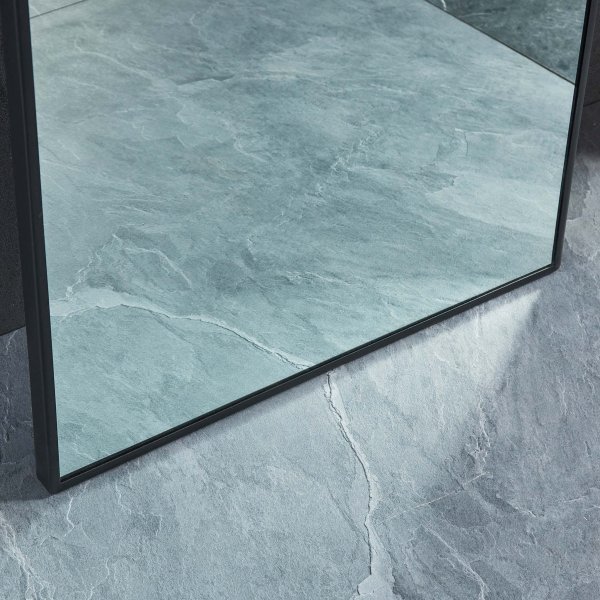 Kokovartalopeili 70 � 185 cm Kaareva - Musta kehys