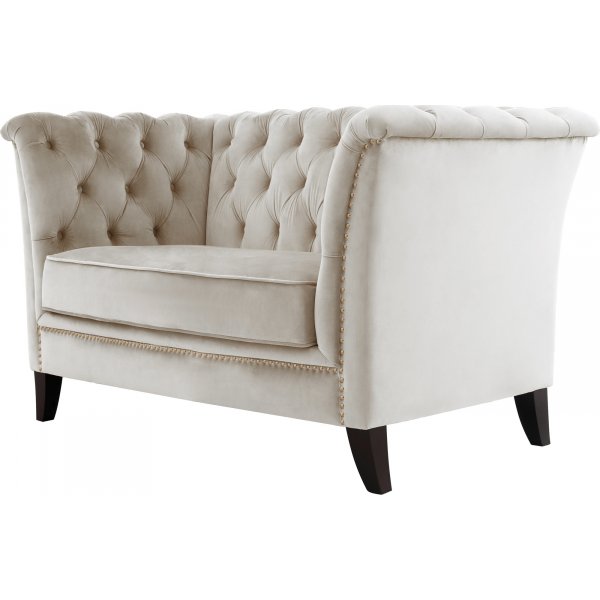 Nojatuoli chesterfield beige sametti - Milton