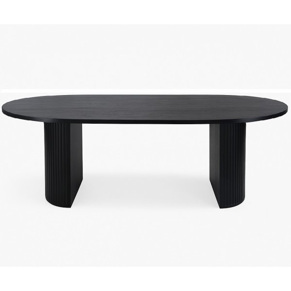 Ruokapyt 200x90 cm mustaksi petsattu - Bianca