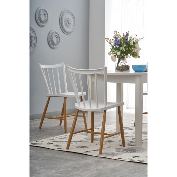 Ruokapyt valkoinen, jatkettava, 102-142 cm + Huonekalujen jalat